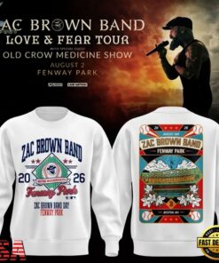 Zac Brown Band x Boston Red Sox Fenway Park Love & Fear Tour 2026 White Sweatshirt , Music Fans Shirt Zac Brown Band X Boston Red Sox Fenway Park Love Fear Tour 2026 White Sweatshirt