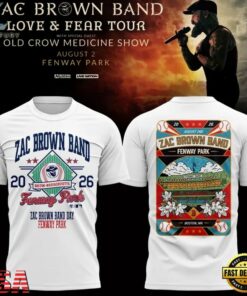 Zac Brown Band x Boston Red Sox Fenway Park Love & Fear Tour 2026 White T Shirt , Music Fans Shirt Zac Brown Band X Boston Red Sox Fenway Park Love Fear Tour 2026 White T Shirt