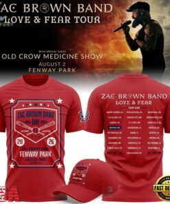 Zac Brown Band X Boston Red Sox Love & Fear Tour 2026 Fenway Park Limited Red T Shirt , Music Fans Shirt Zac Brown Band X Boston Red Sox Love Fear Tour 2026 Fenway Park Limited Red T Shirt