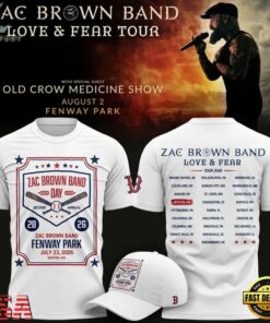 Zac Brown Band X Boston Red Sox Love & Fear Tour 2026 Fenway Park Limited White T Shirt , Music Fans Shirt Zac Brown Band X Boston Red Sox Love Fear Tour 2026 Fenway Park Limited White T Shirt