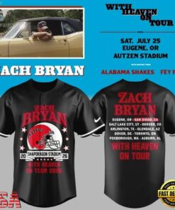 Zach Bryan x San Diego State Football With Heaven On Tour 2026 Black Baseball Jersey , Music Artist Baseball Jersey Zach Bryan X San Diego State Football With Heaven ON Tour 2026 Black Baseball Jersey