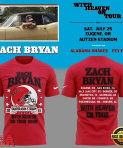 Zach Bryan x San Diego State Football With Heaven On Tour 2026 Red T Shirt