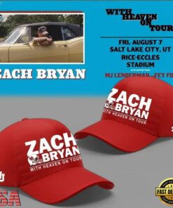 Zach Bryan x Utah Utes Football With Heaven On Tour 2026 Cap , Music Lover Baseball Cap Zach Bryan X Utah Utes Football With Heaven ON Tour 2026 Cap