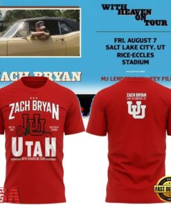 Zach Bryan x Utah Utes Football With Heaven On Tour 2026 Limited Edition T Shirt , Music Design T Shirt Zach Bryan X Utah Utes Football With Heaven ON Tour 2026 Limited Edition T Shirt