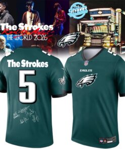 Philadelphia Eagles x The Strokes Reality Awaits World Tour 2026 Limited Edition Signature Football Jersey, Fashion Football Jersey Philadelphia Eagles X The Strokes Reality Awaits World Tour 2026 Limited Edition Signature Football Jersey