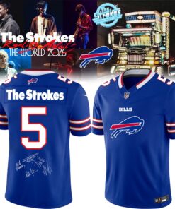 Buffalo Bills x The Strokes Reality Awaits World Tour 2026 Limited Edition Signature Football Jersey, Fashion Football Jersey Buffalo Bills X The Strokes Reality Awaits World Tour 2026 Limited Edition Signature Football Jersey
