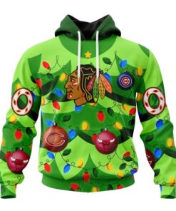 NHL Chicago BlackHawks Specialized Christmass Tree Color And City's Sport Teams Hoodie, T Shirt, NHL Hockey 3D Shirt Nhl Chicago Blackhawks Specialized Christmass Tree Color And City S Sport Teams Hoodie T Shirt 1