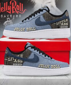 Jelly Roll Country Music Custom Air Force 1 Shoes, The Little Ass Shed Graphic Denim Sneakers, Music Lover AF1 Shoes Jelly Roll Country Music Custom Air Force 1 Shoes The Little Ass Shed Graphic Denim Sneakers