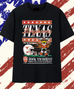 Texas Longhorns NCAA Hook Em The Longhorn Horns Espn College Gameday Cartoon Mascot Football Helmet T Shirt, Trendy 2D Print Shirt Texas Longhorns Ncaa Hook EM The Longhorn Horns Espn College Gameday Cartoon Mascot Football Helmet T Shirt