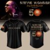 Stevie Wonder Songs in the Key of Life Performances 50th Anniversary Signed Black Baseball Jersey, Music Artist Baseball Jersey Stevie Wonder Songs IN The Key OF Life Performances 50th Anniversary Signed Black Baseball Jersey