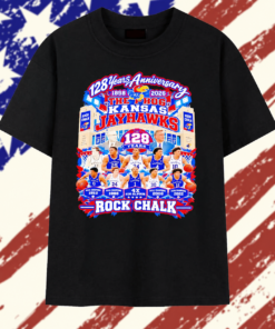 Kansas Jayhawks 128 Years Anniversary The Phog Allen Fieldhouse 4X NCAA Champions Rock Chalk T Shirt, Trendy 2D Print Shirt Kansas Jayhawks 128 Years Anniversary The Phog Allen Fieldhouse 4X Ncaa Champions Rock Chalk T Shirt