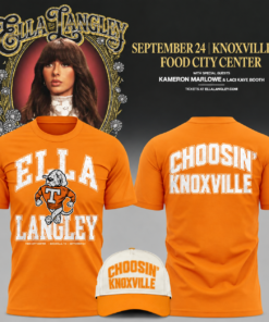 Ella Langley x Tennessee Volunteers Choosin Knoxville The Dandelion Tour 2026 Orange T Shirt, Trending Music 3D Tee Ella Langley X Tennessee Volunteers Choosin Knoxville The Dandelion Tour 2026 Orange T Shirt