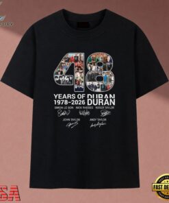48 Years Of Duran Duran 1978 2026 Band Signatures Graphic T Shirt, Music 2D Graphic Tee 48 Years OF Duran Duran 1978 2026 Band Signatures Graphic T Shirt
