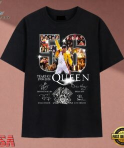 56 Years Of Queen 1970 2026 Signatures Rock Band T Shirt, Music 2D Graphic Tee 56 Years OF Queen 1970 2026 Signatures Rock Band T Shirt