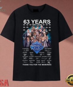 63 Years Of Doctor Who 1963 2026 Signatures Thank You For The Memories T Shirt, Music 2D Graphic Tee 63 Years OF Doctor Who 1963 2026 Signatures Thank You For The Memories T Shirt
