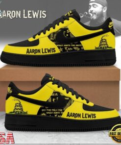 Aaron Lewis Am I The Only One Yellow Graphic Country Rock Custom Air Force 1 Shoes, Music Lover AF1 Shoes Aaron Lewis AM I The Only One Yellow Graphic Country Rock Custom Air Force 1 Shoes