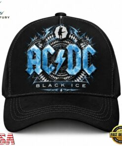ACDC Black Ice Electric Blue Angus Silhouette Classic Baseball Cap, Music Lover Baseball Cap Acdc Black Ice Electric Blue Angus Silhouette Classic Baseball Cap