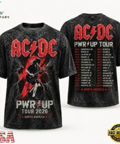 ACDC Electric Red Lightning Power Up Tour 2026 Vintage Concert T Shirt, Trending Music 3D Tee Acdc Electric Red Lightning Power UP Tour 2026 Vintage Concert T Shirt