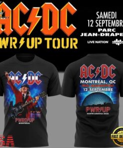 ACDC Exclusive Montreal Event Power Up Tour 2026 T Shirt, Trending Music 3D Tee Acdc Exclusive Montreal Event Power UP Tour 2026 T Shirt