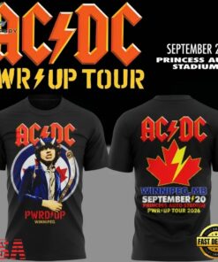ACDC Exclusive Winnipeg Event Shirt Power Up Tour 2026 T Shirt, Trending Music 3D Tee Acdc Exclusive Winnipeg Event Shirt Power UP Tour 2026 T Shirt