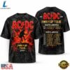 ACDC Fiery Stage Silhouette PWR UP Tour 2026 World Dates Vintage T Shirt, Trending Music 3D Tee Acdc Fiery Stage Silhouette Pwr UP Tour 2026 World Dates Vintage T Shirt