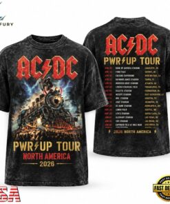 ACDC Heavy Metal Express Power Up Tour 2026 Vintage Graphic T Shirt, Trending Music 3D Tee Acdc Heavy Metal Express Power UP Tour 2026 Vintage Graphic T Shirt