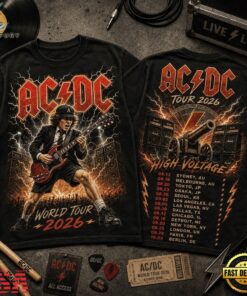 ACDC Legendary Rock Band Tour 2026 3D Shirt, Trending Music 3D Tee Acdc Legendary Rock Band Tour 2026 3D Shirt