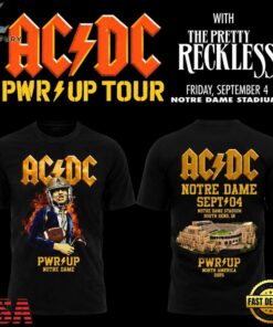ACDC Notre Dame Stadium Power Up Tour 2026 Black 3D Shirt, Trending Music 3D Tee Acdc Notre Dame Stadium Power UP Tour 2026 Black 3D Shirt