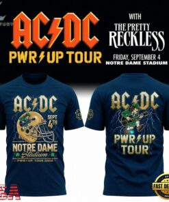 ACDC Notre Dame Stadium Power Up Tour 2026 T Shirt, Trending Music 3D Tee Acdc Notre Dame Stadium Power UP Tour 2026 T Shirt