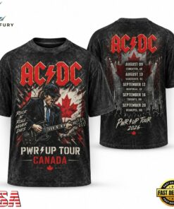 ACDC PWR UP Tour Canada 2026 Rock N Roll Never Dies Vintage T Shirt, Trending Music 3D Tee Acdc Pwr UP Tour Canada 2026 Rock N Roll Never Dies Vintage T Shirt