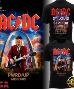 ACDC PWR UP Tour St. Louis 2026 T Shirt, Trending Music 3D Tee Acdc Pwr UP Tour ST Louis 2026 T Shirt