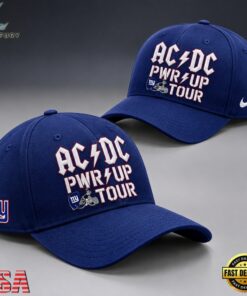 ACDC x New York Giants POWER UP TOUR 2026 Baseball Cap, Music Lover Baseball Cap Acdc X New York Giants Power UP Tour 2026 Baseball Cap