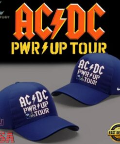 ACDC x New York Giants POWER UP TOUR 2026 Newest Classic Cap, Music Lover Baseball Cap Acdc X New York Giants Power UP Tour 2026 Newest Classic Cap