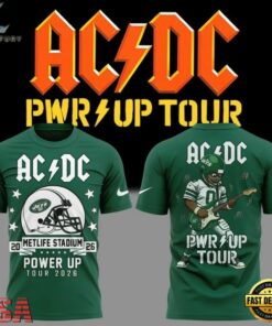 ACDC x New York Jets POWER UP TOUR 2026 New Design 3D Shirt, Trending Music 3D Tee Acdc X New York Jets Power UP Tour 2026 New Design 3D Shirt