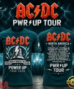 ACDC x Philadelphia Eagles POWER UP TOUR 2026 T Shirt, Viral 3D Graphic Tee Acdc X Philadelphia Eagles Power UP Tour 2026 T Shirt
