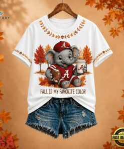 Alabama Crimson Tide NCAA Fall Is My Favorite Color Football Unisex 3D Shirt, NCAA 3D Graphic Tee Alabama Crimson Tide Ncaa Fall IS MY Favorite Color Football Unisex 3D Shirt