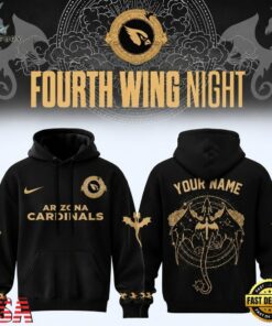 Arizona Cardinals Fourth Wing Night 2026 Custom Black Hoodie, Viral 3D Graphic Tee Arizona Cardinals Fourth Wing Night 2026 Custom Black Hoodie