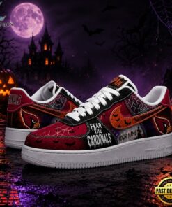 Arizona Cardinals NFL Fear The Team Halloween Air Force 1 Shoes Sneakers, NFL Fan AF1 Shoes Arizona Cardinals Nfl Fear The Team Halloween Air Force 1 Shoes Sneakers
