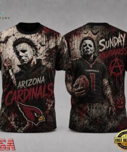 Arizona Cardinals NFL Michael Myers Sunday Nightmares Horror Halloween 3D T Shirt, Sports Fans 3D Shirt Arizona Cardinals Nfl Michael Myers Sunday Nightmares Horror Halloween 3D T Shirt