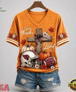 Arizona Cardinals NFL Thanksgiving Faith And Football V Neck T Shirt, NFL Team V Neck Tee Arizona Cardinals Nfl Thanksgiving Faith And Football V Neck T Shirt