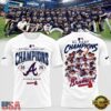 Atlanta Braves 2026 NL East Division Champions Team Graphic White T Shirt, Viral 3D Graphic Tee Atlanta Braves 2026 NL East Division Champions Team Graphic White T Shirt