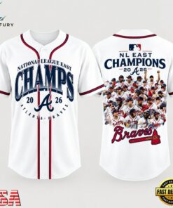 Atlanta Braves 2026 NL East Division Champions White Baseball Jersey, Hot Baseball Jersey Atlanta Braves 2026 NL East Division Champions White Baseball Jersey