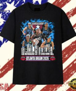 Atlanta Dream 2026 Roster Basketball Team Players Graphic T Shirt, Trendy 2D Print Shirt Atlanta Dream 2026 Roster Basketball Team Players Graphic T Shirt