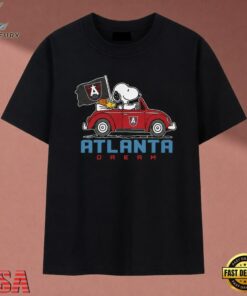 Atlanta Dream Snoopy Red Car Cute Basketball Fan T Shirt, Music 2D Graphic Tee Atlanta Dream Snoopy Red Car Cute Basketball Fan T Shirt