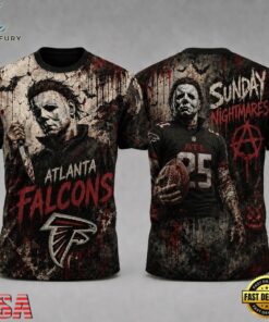 Atlanta Falcons NFL Michael Myers Sunday Nightmares Horror Halloween 3D T Shirt, Sports Fans 3D Shirt Atlanta Falcons Nfl Michael Myers Sunday Nightmares Horror Halloween 3D T Shirt