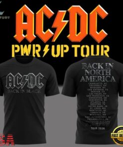 Back In Black Shirt Power Up Tour 2026 ACDC T Shirt, Trending Music 3D Tee Back IN Black Shirt Power UP Tour 2026 Acdc T Shirt