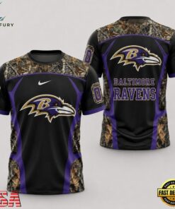Baltimore Ravens 2026 NFL Hunting Camo 3D Shirt, Sports Fans 3D Shirt Baltimore Ravens 2026 Nfl Hunting Camo 3D Shirt