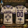Baltimore Ravens 2026 NFL Native American Heritage 3D Shirt, Sports Fans 3D Shirt Baltimore Ravens 2026 Nfl Native American Heritage 3D Shirt