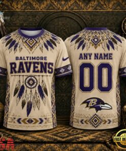Baltimore Ravens 2026 NFL Native American Heritage 3D Shirt, Sports Fans 3D Shirt Baltimore Ravens 2026 Nfl Native American Heritage 3D Shirt