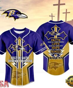 Baltimore Ravens NFL Blessed Beyond The Score Baseball Jersey, NFL Baseball Shirt Baltimore Ravens Nfl Blessed Beyond The Score Baseball Jersey